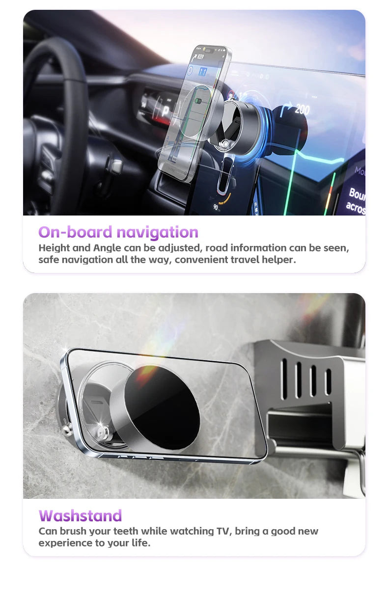 Magnetic Vacuum Suction Cup Mobile Support for Car or any other surface Mount 360° Rotation Foldable N54 Strong Magnetic Lazy Phone Holder For iPhone Android